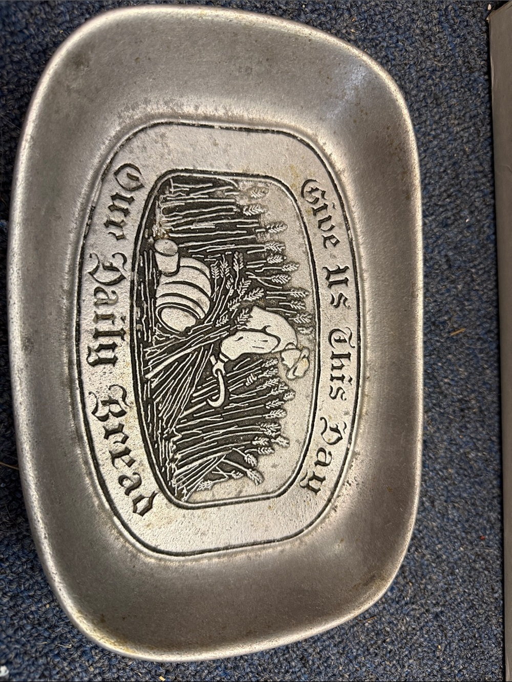 Give Us This Day Pewter Trinket Dish - Harvest Design